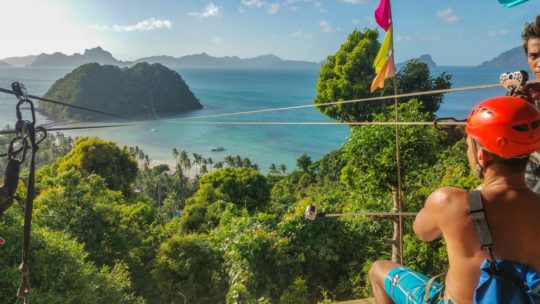 zip line con vista su isola