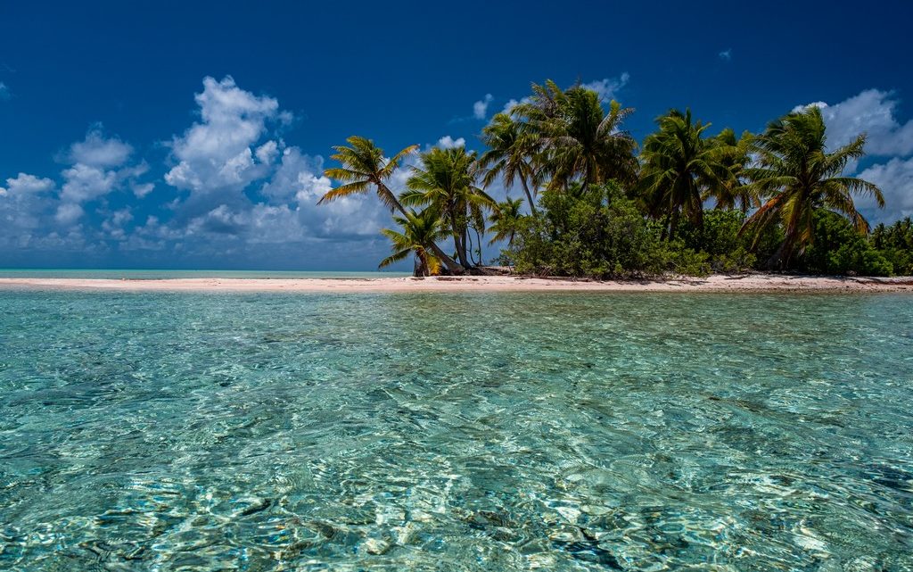 polinesia francese low cost isola con palme in laguna cristallina