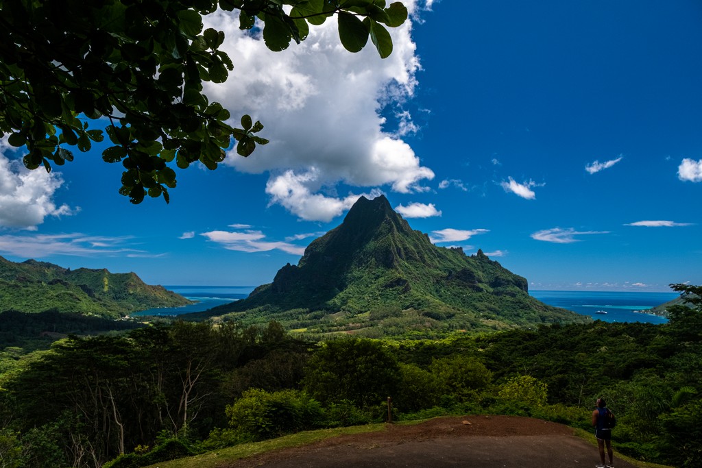 guida a Moorea vista delle montagne