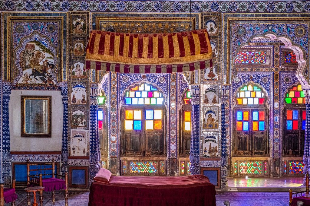 Visitare il Mehrangarh Fort di Jodhpur particolare della stanza