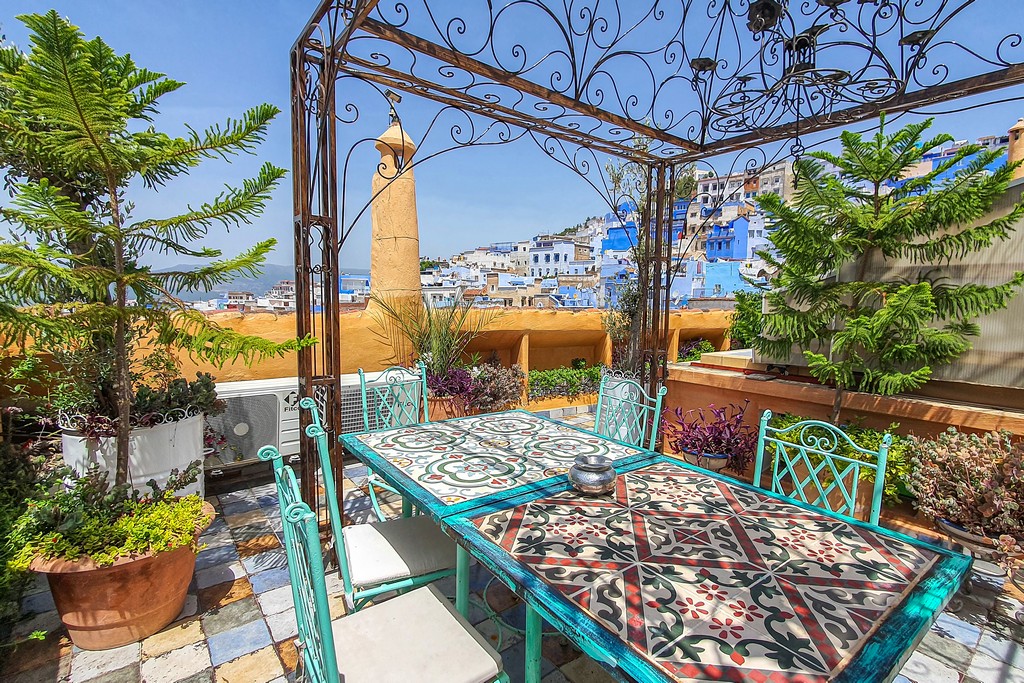 Dove dormire a Chefchaouen terrazzino