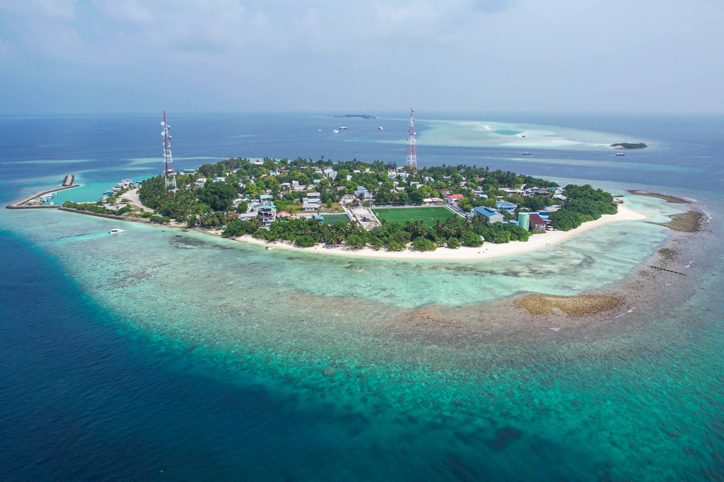 Maldive fai da te a Rasdhoo isola dall'alto