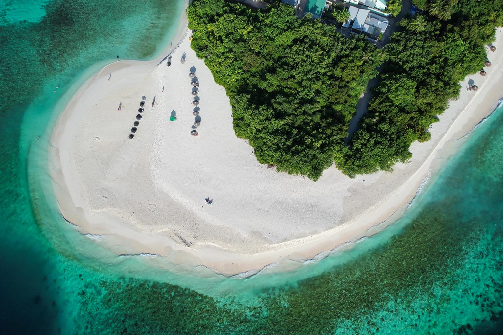 Maldive a Ukulhas isola dall'alto